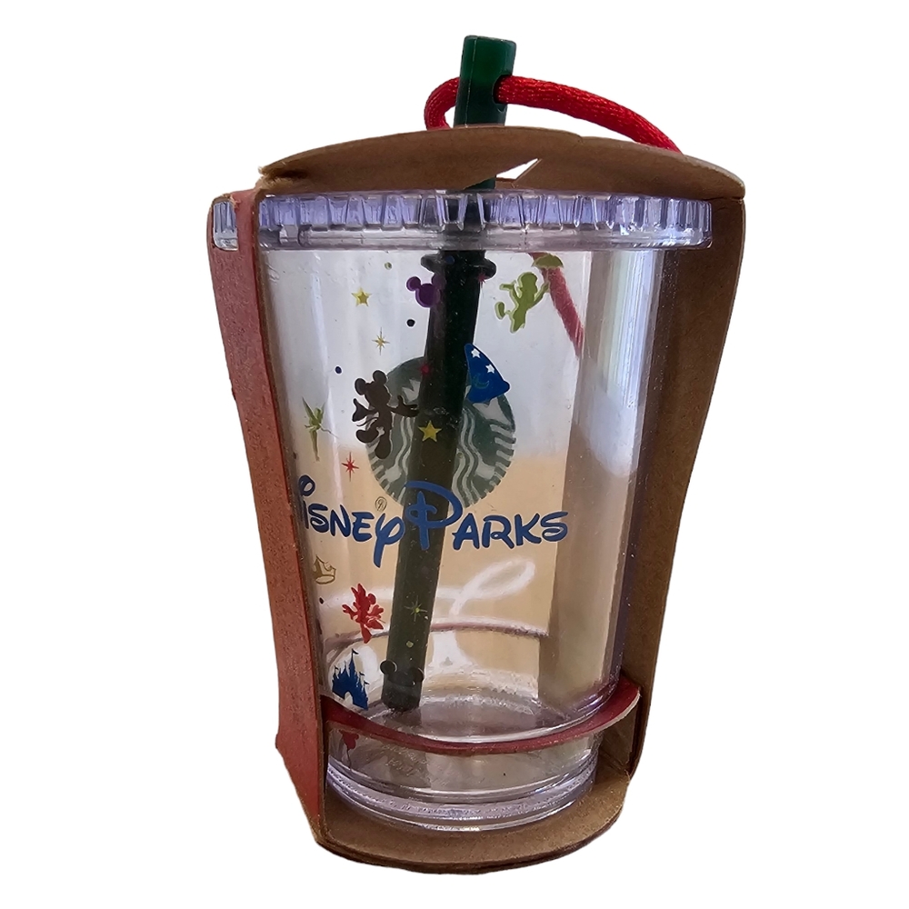 NEW Starbucks Christmas Ornament Disney Parks 2015 Clear Cold Cup with Mickey - Picture 3 of 9